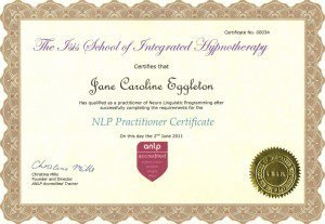 Jane Eggleton: An Experienced and Fully Qualified Hypnotherapist Professional Hypnotherapy Certificate