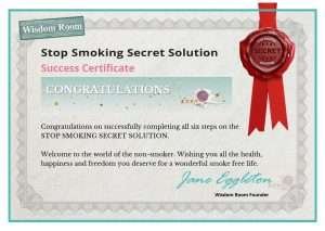 Stop Smoking Secret Solution (SSSSh) Success Certificate