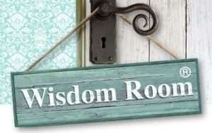 Wisdom Room Hanging Sign Logo